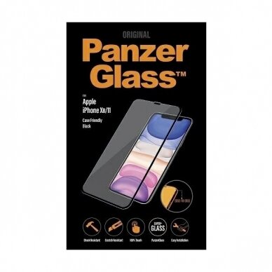 PanzerGlass E2E Super+ Apsauginis stiklas iPhone XR / 11 -Juodas 3 PanzerGlass E2E Super+ Apsauginis stiklas iPhone XR / 11 -Juodas 3
