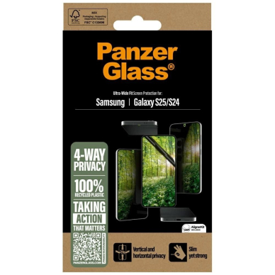 PanzerGlass Eco Matrix Ultra-Wide Fit Privacy stiklas skirtas Samsung Galaxy S25 3