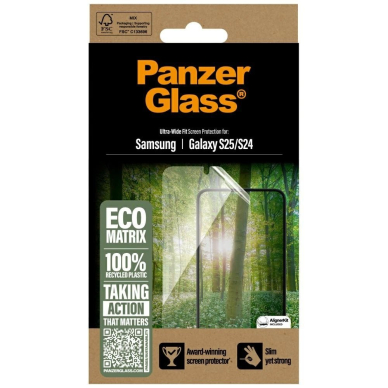 PanzerGlass Eco Matrix Ultra-Wide Fit grūdintas stiklas skirtas Samsung Galaxy S25 3