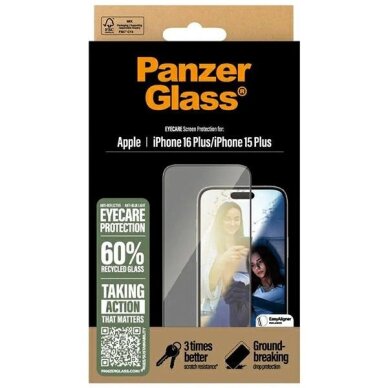 iPhone 16 Plus 6.7" PanzerGlass EyeCare Screen Protector Ultra-Wide Fit 2867 3