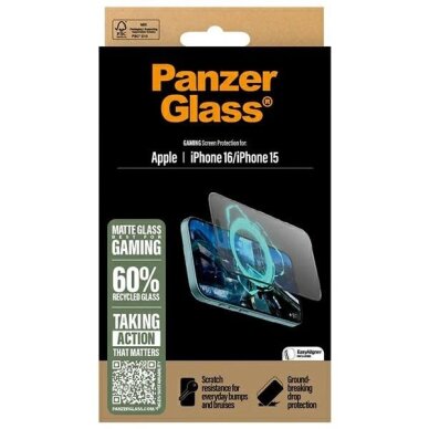 iPhone 16 6.1" PanzerGlass Gaming Screen Protector Ultra-Wide Fit 2857 3