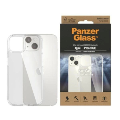 iPhone 14 / 15 / 13 PanzerGlass HardCase antibakterinis dėklas su kariniu sertifikatu – skaidrus