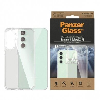 PanzerGlass HardCase antibacterial Military Grade certified Apsauginis dėklas Samsung Galaxy S23 FE - Permatomas PanzerGlass HardCase antibacterial Military Grade certified Apsauginis dėklas Samsung Galaxy S23 FE - Permatomas