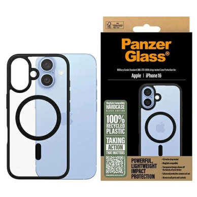 iPhone 16 – PanzerGlass HardCase dėklas 6.1" - Juodas/Juodas MagSafe 1301