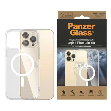 PanzerGlass Apsauginis dėklas MagSafe Antibacterial Military Grade Certified Dėklas iPhone 13 Pro Max - Permatomas PanzerGlass Apsauginis dėklas MagSafe Antibacterial Military Grade Certified Dėklas iPhone 13 Pro Max - Permatomas