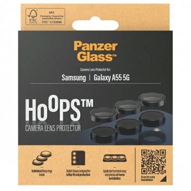 PanzerGlass Hoops Kameros apsauga Samsung Galaxy A55 5G -Juodas 3 PanzerGlass Hoops Kameros apsauga Samsung Galaxy A55 5G -Juodas 3