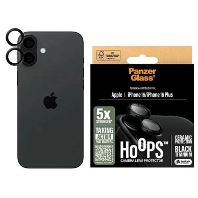 iPhone 16 / 16 Plus PanzerGlass Hoops Ceramic Lens Protector 1281 iPhone 16 / 16 Plus PanzerGlass Hoops Ceramic Lens Protector 1281