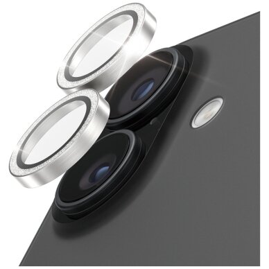 iPhone 17 / 16 / 16 Plus PanzerGlass Hoops Glitter sidabrinis kameros apsauginis stiklas 1 iPhone 17 / 16 / 16 Plus PanzerGlass Hoops Glitter sidabrinis kameros apsauginis stiklas 1