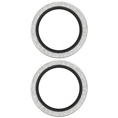 iPhone 17 / 16 / 16 Plus PanzerGlass Hoops Glitter sidabrinis kameros apsauginis stiklas 2