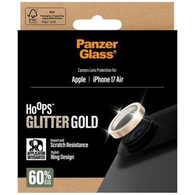 iPhone Air PanzerGlass Hoops Glitter auksinis kameros apsauginis stiklas 4 iPhone Air PanzerGlass Hoops Glitter auksinis kameros apsauginis stiklas 4