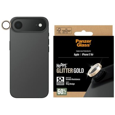 iPhone Air PanzerGlass Hoops Glitter auksinis kameros apsauginis stiklas iPhone Air PanzerGlass Hoops Glitter auksinis kameros apsauginis stiklas