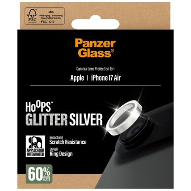iPhone Air PanzerGlass Hoops Glitter sidabrinis kameros apsauginis stiklas 4 iPhone Air PanzerGlass Hoops Glitter sidabrinis kameros apsauginis stiklas 4