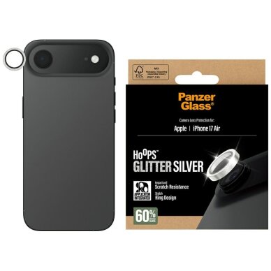 iPhone Air PanzerGlass Hoops Glitter sidabrinis kameros apsauginis stiklas iPhone Air PanzerGlass Hoops Glitter sidabrinis kameros apsauginis stiklas