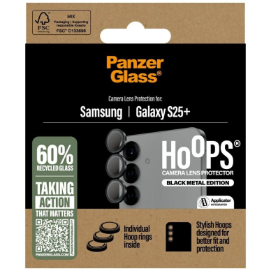 PanzerGlass Hoops objektyvo apsauga Samsung Galaxy S25+ – juoda 3