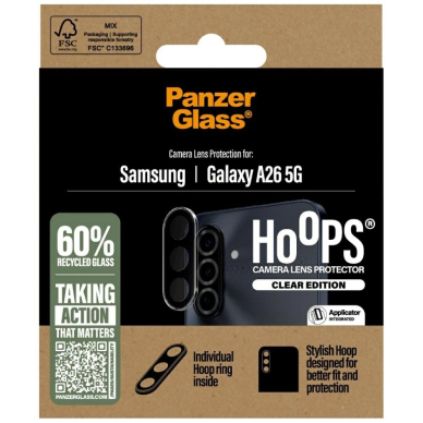 PanzerGlass Hoops kameros apsauga – grūdintas stiklas skirtas Samsung Galaxy A26 5G – skaidrus 3