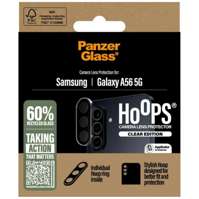 PanzerGlass Hoops kameros apsauga – grūdintas stiklas skirtas Samsung Galaxy A56 5G – skaidrus 3