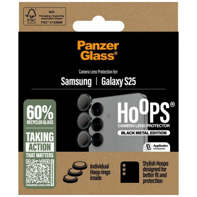 PanzerGlass Hoops objektyvo apsauga – apsauginis stiklas Samsung Galaxy S25 – juoda 3