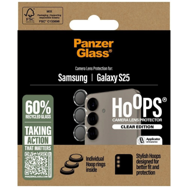PanzerGlass Hoops objektyvo apsauga – apsauginis stiklas Samsung Galaxy S25 – skaidri 3