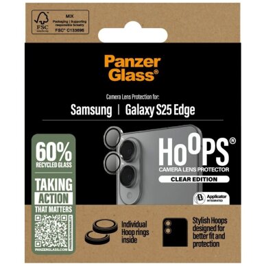Samsung Galaxy S25 Edge PanzerGlass Hoops kameros apsauga – skaidri 3 Samsung Galaxy S25 Edge PanzerGlass Hoops kameros apsauga – skaidri 3