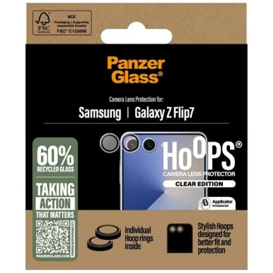 Samsung Galaxy Z Flip 7 PanzerGlass Hoops kameros stiklas 3 Samsung Galaxy Z Flip 7 PanzerGlass Hoops kameros stiklas 3