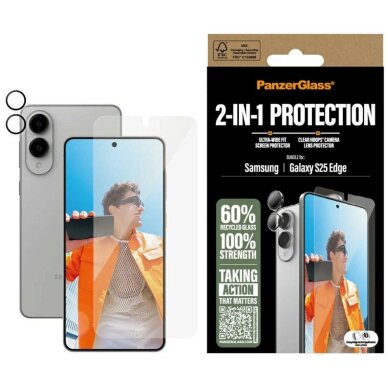 Samsung Galaxy S25 Edge PanzerGlass Hoops+UWF 2in1 stiklo ir kameros rinkinys – skaidrus Samsung Galaxy S25 Edge PanzerGlass Hoops+UWF 2in1 stiklo ir kameros rinkinys – skaidrus