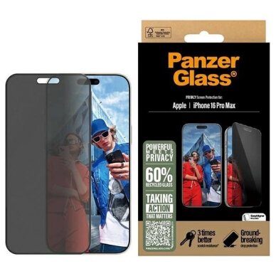 iPhone 16 Pro Max 6.9" PanzerGlass Privacy Screen Protector Ultra-Wide Fit P2864 iPhone 16 Pro Max 6.9" PanzerGlass Privacy Screen Protector Ultra-Wide Fit P2864