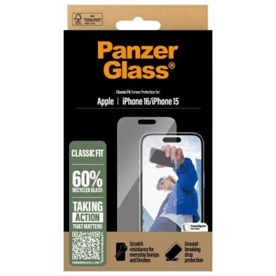 iPhone 16 6.1" PanzerGlass Screen Protector Classic Fit 2873 3 iPhone 16 6.1" PanzerGlass Screen Protector Classic Fit 2873 3