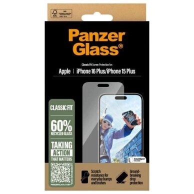 iPhone 16 Plus 6.7" PanzerGlass Screen Protector Classic Fit 2875 3