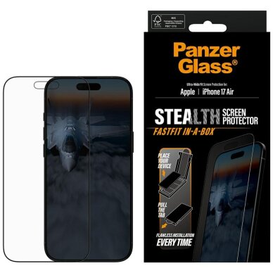 iPhone Air PanzerGlass Stealth Ultra-Wide Fit Fastfit grūdintas stiklas iPhone Air PanzerGlass Stealth Ultra-Wide Fit Fastfit grūdintas stiklas