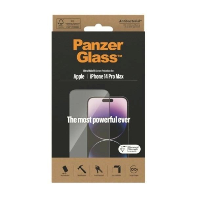 iPhone 14 Pro Max PanzerGlass Ultra-Wide Fit antibakterinis apsauginis stiklas 5