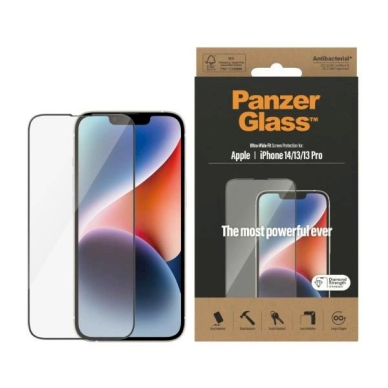 PanzerGlass Ultra-Wide Fit Antibacterial Apsauginis stiklas iPhone 14/13 Pro/13 PanzerGlass Ultra-Wide Fit Antibacterial Apsauginis stiklas iPhone 14/13 Pro/13