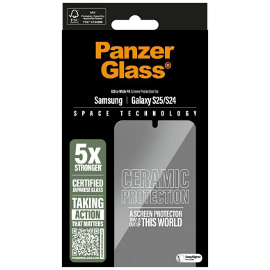 PanzerGlass Ultra-Wide Fit keraminis stiklas skirtas Samsung Galaxy S25 3