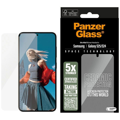PanzerGlass Ultra-Wide Fit keraminis stiklas skirtas Samsung Galaxy S25