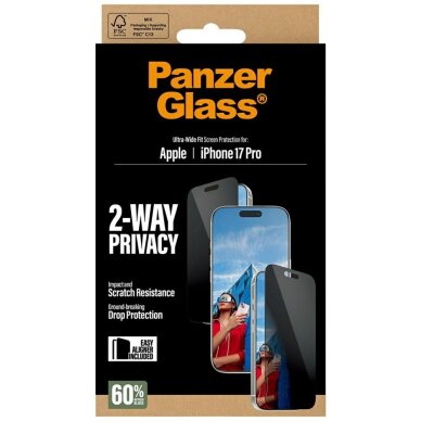 iPhone 17 Pro PanzerGlass Ultra-Wide Fit EasyAligner Privacy Glass – privatumo 5