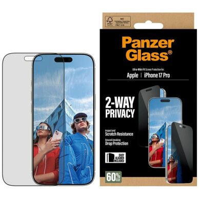 iPhone 17 Pro PanzerGlass Ultra-Wide Fit EasyAligner Privacy Glass – privatumo
