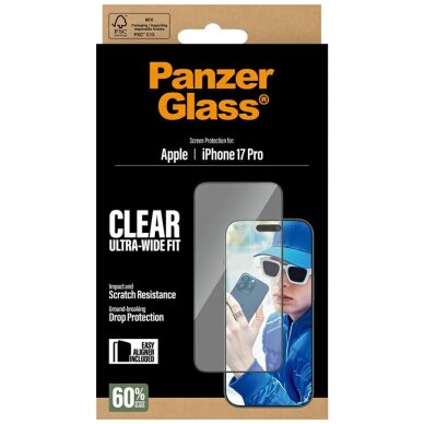 iPhone 17 Pro PanzerGlass Ultra-Wide Fit EasyAligner grūdintas stiklas 4 iPhone 17 Pro PanzerGlass Ultra-Wide Fit EasyAligner grūdintas stiklas 4