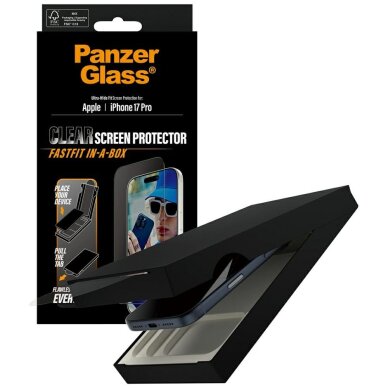 iPhone 17 Pro PanzerGlass Ultra-Wide Fit Fastfit grūdintas stiklas 3 iPhone 17 Pro PanzerGlass Ultra-Wide Fit Fastfit grūdintas stiklas 3