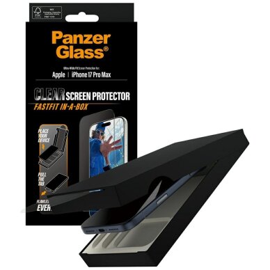 iPhone 17 Pro Max PanzerGlass Ultra-Wide Fit Fastfit grūdintas stiklas 3 iPhone 17 Pro Max PanzerGlass Ultra-Wide Fit Fastfit grūdintas stiklas 3