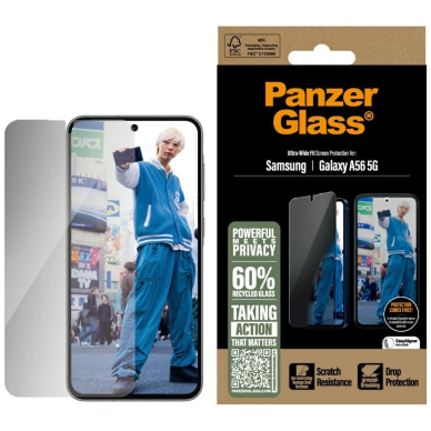 PanzerGlass Ultra-Wide Fit privatumo stiklas skirtas Samsung Galaxy A56 5G