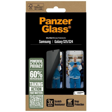PanzerGlass Ultra-Wide Fit Privacy apsauginis stiklas skirtas Samsung Galaxy S25 3