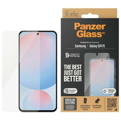PanzerGlass Ultra-Wide Fit apsauginis stiklas Samsung Galaxy S23 FE – Skaidrus