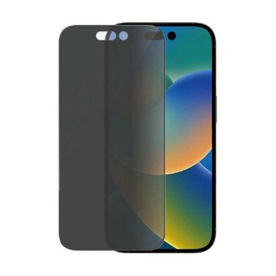 iPhone 14 Pro PanzerGlass Ultra-Wide Fit grūdintas antibakterinis privatumo stiklas su pozicionieriumi 2