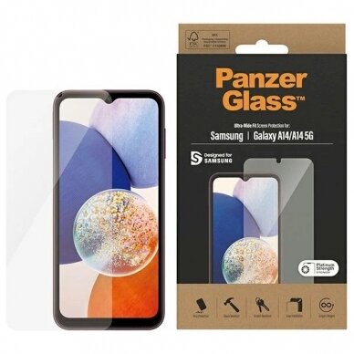 PanzerGlass Ultra-Wide Fit apsauginis stiklas Samsung Galaxy A14 5G / A14 PanzerGlass Ultra-Wide Fit apsauginis stiklas Samsung Galaxy A14 5G / A14