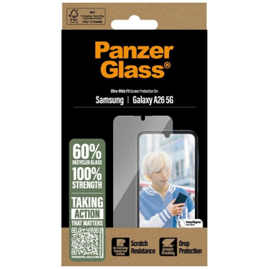 PanzerGlass Ultra-Wide Fit grūdintas stiklas skirtas Samsung Galaxy A26 5G – skaidrus 3