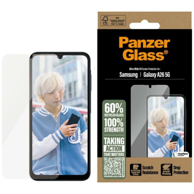 PanzerGlass Ultra-Wide Fit grūdintas stiklas skirtas Samsung Galaxy A26 5G – skaidrus