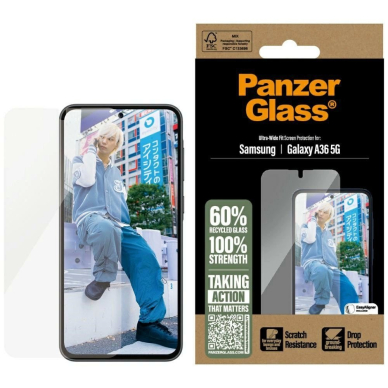 PanzerGlass Ultra-Wide Fit grūdintas stiklas skirtas Samsung Galaxy A36 5G PanzerGlass Ultra-Wide Fit grūdintas stiklas skirtas Samsung Galaxy A36 5G