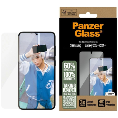 Samsung Galaxy S25+ PanzerGlass Ultra-Wide Fit grūdintas stiklas