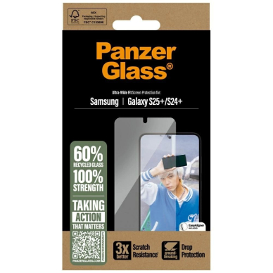 Samsung Galaxy S25+ PanzerGlass Ultra-Wide Fit grūdintas stiklas 3