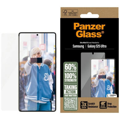 Samsung Galaxy S25 Ultra PanzerGlass Ultra-Wide Fit grūdintas stiklas