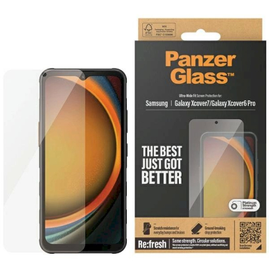 Samsung Galaxy Xcover7 / Xcover6 Pro PanzerGlass Ultra-Wide Fit grūdintas stiklas Samsung Galaxy Xcover7 / Xcover6 Pro PanzerGlass Ultra-Wide Fit grūdintas stiklas